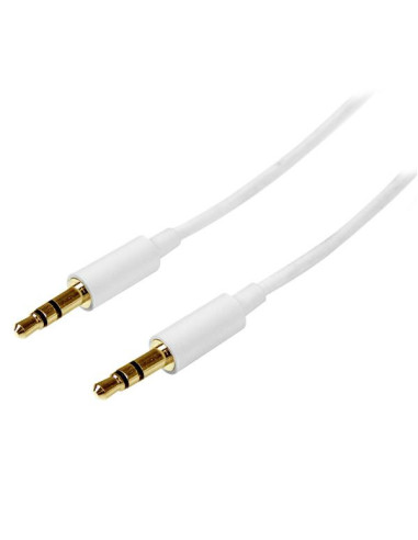 StarTech.com Cable de 2 metros Delgado de Audio Estéreo Mini Jack de 3,5mm - Blanco - Macho a Macho