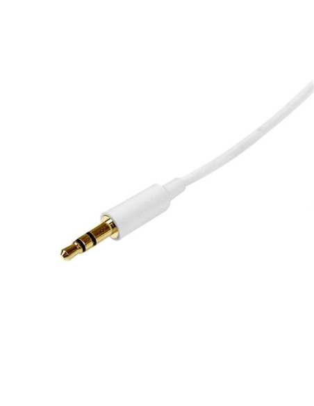 StarTech.com Cable de 2 metros Delgado de Audio Estéreo Mini Jack de 3,5mm - Blanco - Macho a Macho