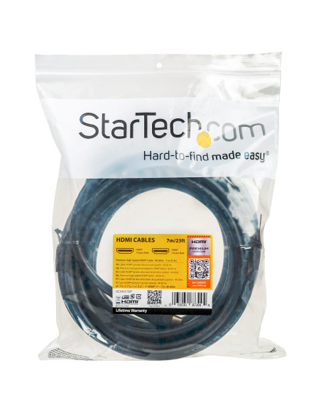 StarTech.com Cable de 7m HDMI 2.0 Certificado Premium con Ethernet - HDMI de Alta Velocidad Ultra HD de 4K a 60Hz HDR10 - para