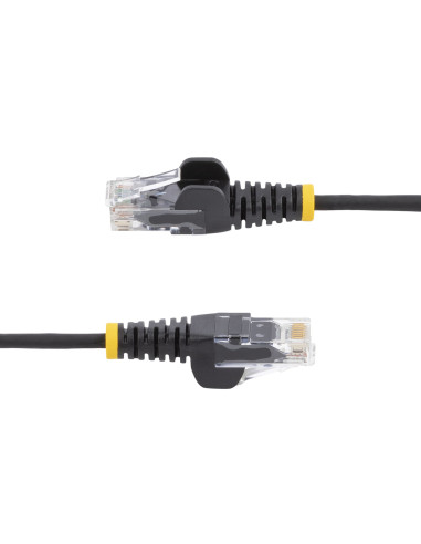 StarTech.com Cable Cat6 de 2m - Delgado - con Conectores RJ45 sin Enganches - Negro