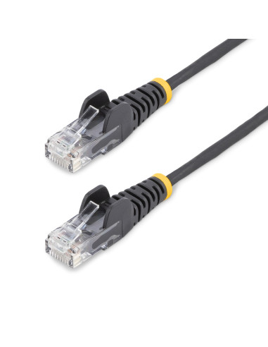 StarTech.com Cable Cat6 de 3m - Delgado - con Conectores RJ45 sin Enganches - Negro
