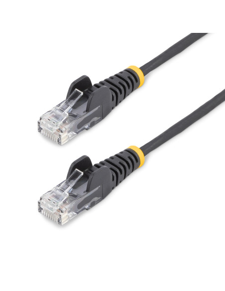 StarTech.com Cable Cat6 de 3m - Delgado - con Conectores RJ45 sin Enganches - Negro