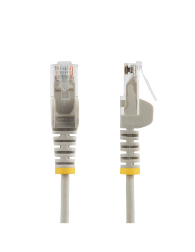 StarTech.com Cable Cat6 de 3m - Delgado - con Conectores RJ45 sin Enganches - Gris