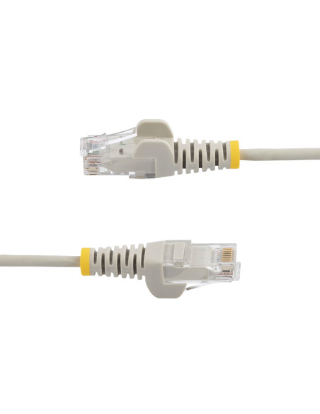 StarTech.com Cable Cat6 de 3m - Delgado - con Conectores RJ45 sin Enganches - Gris