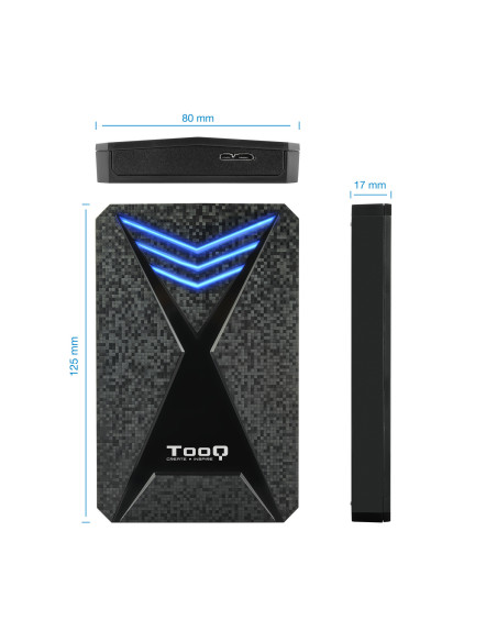 TooQ TQE-2550BL caja para disco duro externo Carcasa de disco duro SSD Negro 2.5"