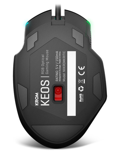 Krom Keos ratón Juego mano derecha USB tipo A Óptico 6400 DPI