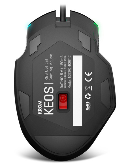 Krom Keos ratón Juego mano derecha USB tipo A Óptico 6400 DPI