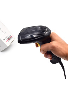 Ewent EW3400 lector de código de barras Lector de códigos de barras portátil 1D Laser Negro 2