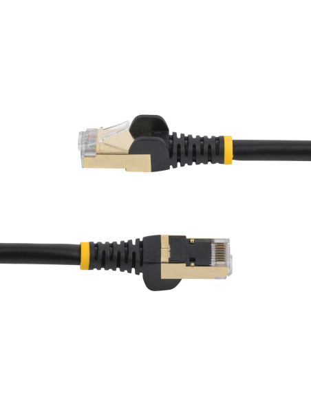 StarTech.com Cable de 7,5m de Red Ethernet Cat6a Negro sin Enganches con Alambre de Cobre