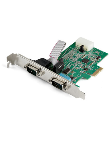 StarTech.com Tarjeta PCI Express Adaptadora de 2 Puertos Serie RS232 - Tarjeta Controladora Serial PCIe RS232 - PCIe a DB9