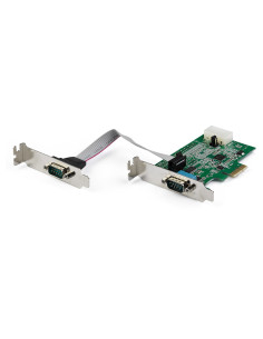 StarTech.com Tarjeta Adaptadora Serie PCI Express RS232 de 2 Puertos - Tarjeta Controladora Serie PCIe RS232 - PCIe a Serie DB9