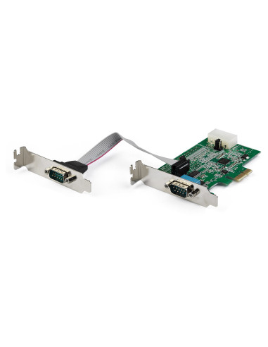 StarTech.com Tarjeta Adaptadora Serie PCI Express RS232 de 2 Puertos - Tarjeta Controladora Serie PCIe RS232 - PCIe a Serie DB9