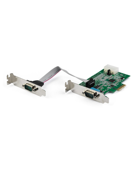 StarTech.com Tarjeta Adaptadora Serie PCI Express RS232 de 2 Puertos - Tarjeta Controladora Serie PCIe RS232 - PCIe a Serie DB9