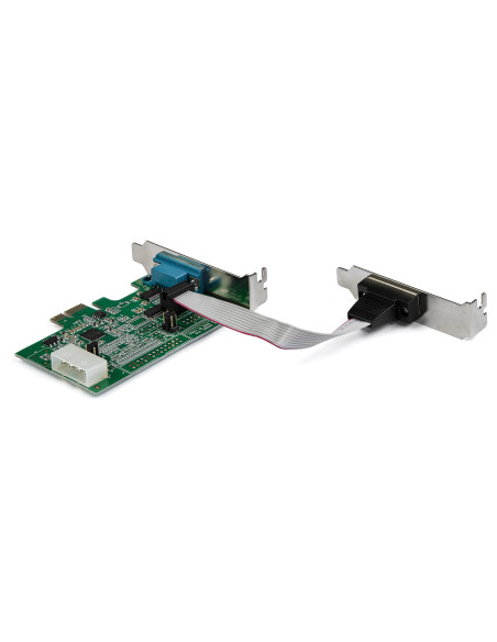 StarTech.com Tarjeta Adaptadora Serie PCI Express RS232 de 2 Puertos - Tarjeta Controladora Serie PCIe RS232 - PCIe a Serie DB9