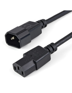 StarTech.com Cable de 1m de Extensión de Alimentación, C14 a C13, 10A 125V, 18AWG, Alargador de Cable de Corriente de