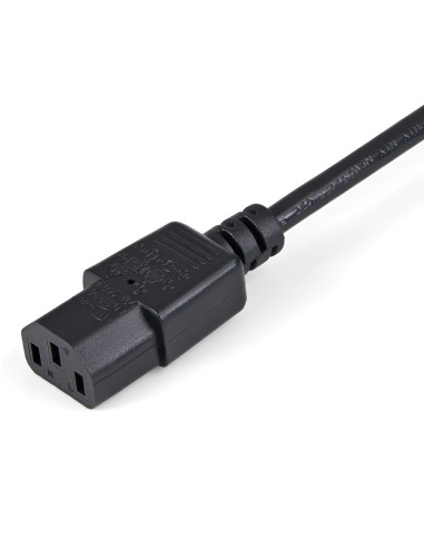 StarTech.com Cable de 1m de Extensión de Alimentación, C14 a C13, 10A 125V, 18AWG, Alargador de Cable de Corriente de