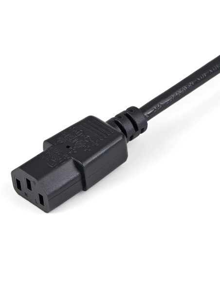 StarTech.com Cable de 1m de Extensión de Alimentación, C14 a C13, 10A 125V, 18AWG, Alargador de Cable de Corriente de