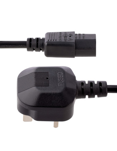 StarTech.com Cable de 3m de Alimentación de Ordenador, 18AWG, BS 1363 a C13, 10A 250V, Cable de Alimentación de Repuesto, Cable
