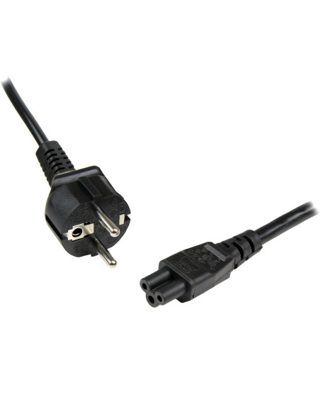 StarTech.com Cable de 2m de Alimentación para Portátiles, Enchufe UE a C5, 2,5A 250V, 18AWG, Cable de Repuesto para Cargador,