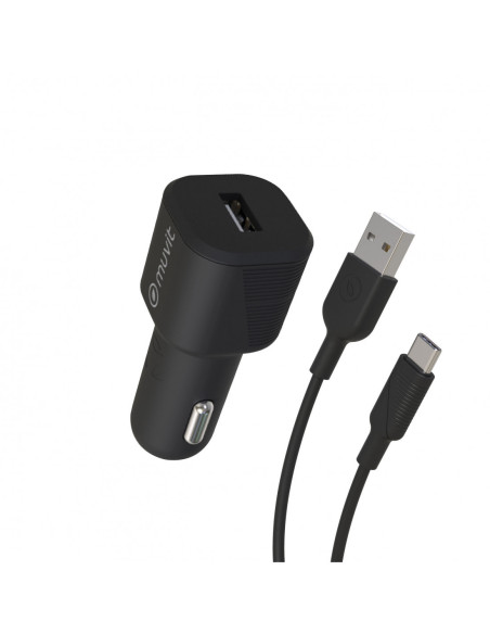 Muvit MCPAK0015 cargador de dispositivo móvil Universal Negro Encendedor de cigarrillos Auto