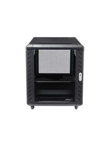 StarTech.com Armario Rack para Servidores 12U 19" 4 Columnas - Rack de Servidores con Cerradura y Seguro - Rack con Ruedas y