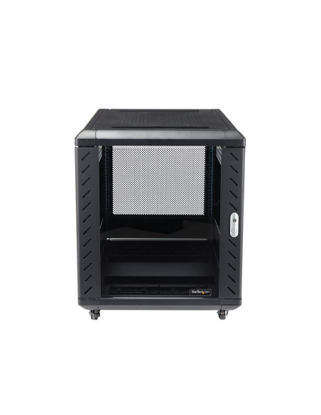 StarTech.com Armario Rack para Servidores 12U 19" 4 Columnas - Rack de Servidores con Cerradura y Seguro - Rack con Ruedas y