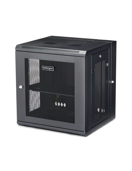 StarTech.com Armario Rack de Pared para Servidores 12U 19" 4 Columnas y Estante 1U - Rack de Servidores de Montaje en Pared con