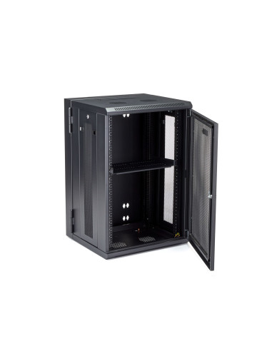 StarTech.com Armario Rack de Pared para Servidores 18U 19" 4 Columnas y Estante 1U - Rack de Servidores de Montaje en Pared con