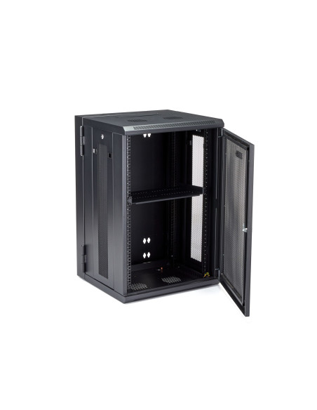 StarTech.com Armario Rack de Pared para Servidores 18U 19" 4 Columnas y Estante 1U - Rack de Servidores de Montaje en Pared con