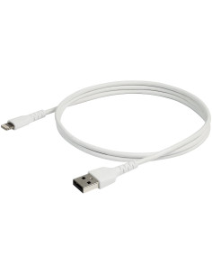 StarTech.com Cable Resistente USB-A a Lightning de 1 m Blanco - Cable de Alimentación y Sincronización USB Tipo A a Lightning 2