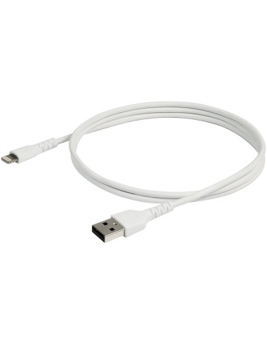 StarTech.com Cable Resistente USB-A a Lightning de 1 m Blanco - Cable de Alimentación y Sincronización USB Tipo A a Lightning