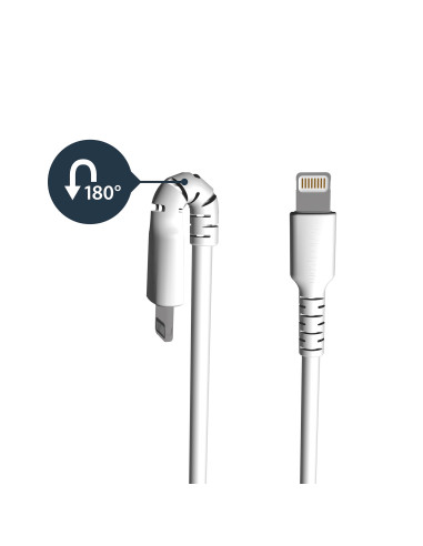 StarTech.com Cable Resistente USB-A a Lightning de 1 m Blanco - Cable de Alimentación y Sincronización USB Tipo A a Lightning