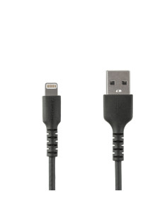 StarTech.com Cable Resistente USB-A a Lightning de 1 m Negro - Cable de Alimentación y Sincronización USB Tipo A a Lightning