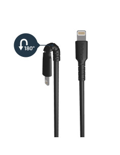 StarTech.com Cable Resistente USB-A a Lightning de 1 m Negro - Cable de Alimentación y Sincronización USB Tipo A a Lightning 2
