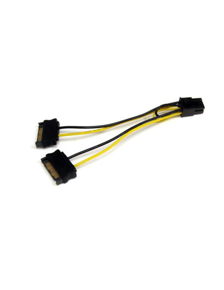 StarTech.com Cable Adaptador 15cm Alimentación SATA a Conector 6 Pines de Corriente de Tarjeta Gráfica PCI Express PCIe