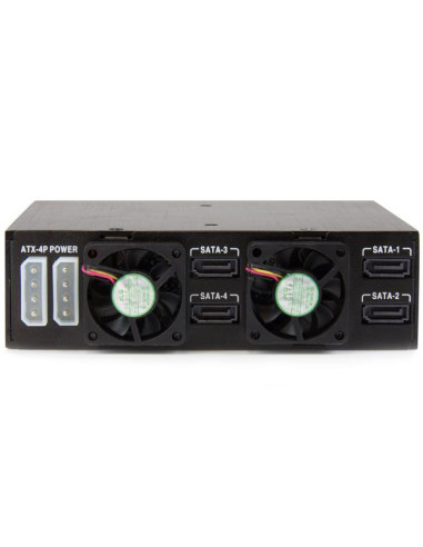 StarTech.com Backplane Rack Móvil 5,25 Pulgadas a 4 Unidades 2,5 SATA SAS