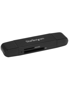 StarTech.com Lector Grabador USB 3.0 USB-C Tipo C y USB-A de Tarjetas de Memoria Flash SD Micro SD Alimentado por USB
