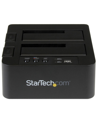 StarTech.com Duplicador Clonador Autónomo de Discos Duros o SSD SATA - Copiador de 2 Bahías - Base de Acoplamiento USB 3.1