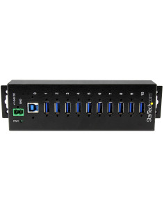 StarTech.com Hub Industrial de 10 Puertos USB 3.0 - 5Gbps - Ladrón Concentrador USB-A con Protección Antiestática ESD y 2