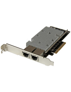 StarTech.com Tarjeta Adaptador de Red PCI Express Ethernet 10GBase-T con 2 Puertos RJ45 Chipset Intel x540