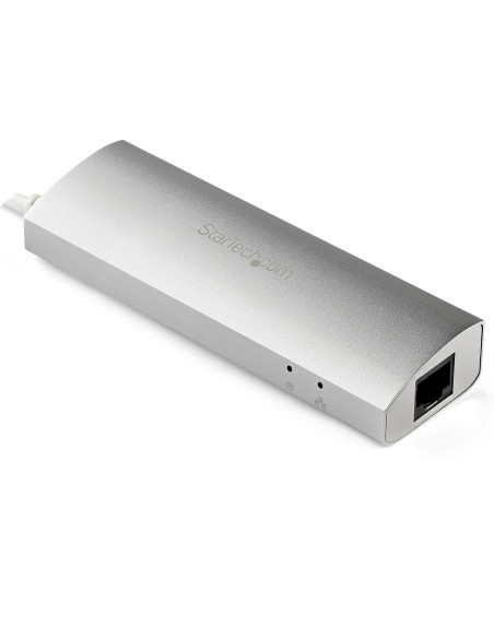 StarTech.com Hub Ladrón USB 3.0 de 3 Puertos con Adaptador de Red Ethernet Gigabit - Hub Concentrador USB-A - Alimentado por el
