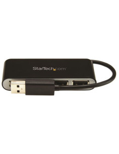 StarTech.com Concentrador Ladrón USB 2.0 de 4 Puertos con Cable Integrado - Hub Portátil USB 2.0 2