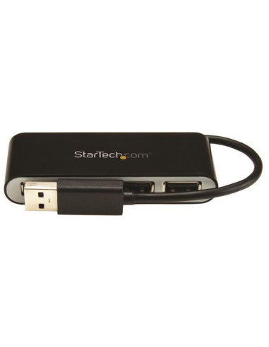 StarTech.com Concentrador Ladrón USB 2.0 de 4 Puertos con Cable Integrado - Hub Portátil USB 2.0