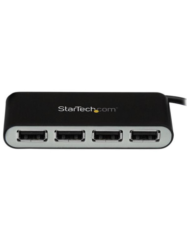 StarTech.com Concentrador Ladrón USB 2.0 de 4 Puertos con Cable Integrado - Hub Portátil USB 2.0