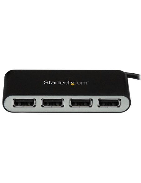StarTech.com Concentrador Ladrón USB 2.0 de 4 Puertos con Cable Integrado - Hub Portátil USB 2.0