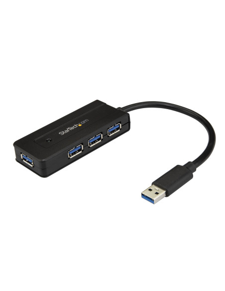 StarTech.com Hub Concentrador Portátil USB 3.0 SuperSpeed de 4 Puertos de 5Gbps con Carga Rápida - Ladrón USB 3.2 Gen 1 Tipo A