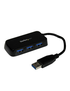 StarTech.com Adaptador Concentrador Hub Ladrón USB 3.0 (5Gbps) Super Speed para Portátil de 4 Puertos Salidas - Negro