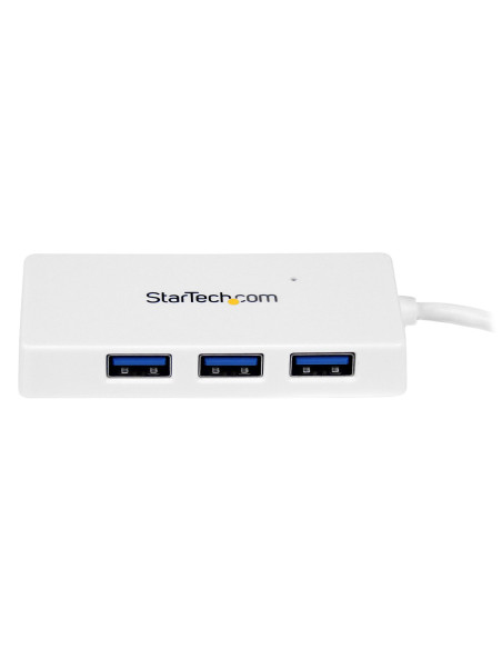 StarTech.com Adaptador Concentrador Hub Ladrón USB 3.0 (5Gbps) Super Speed para Laptop de 4 Puertos Salidas - Blanco