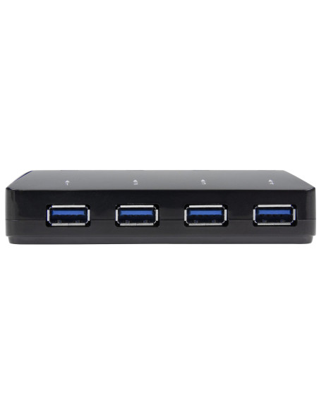 StarTech.com Concentrador USB 3.0 de 4 Puertos - 5Gbps - Ladrón con Puertos de Carga y Sincronización - Hub con 1 Puerto de 2,4A