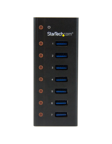 StarTech.com Concentrador USB 3.0 de 7 Puertos con Caja de Metal - 5Gbps - Hub de Sobremesa o Montaje en Pared